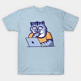 Cat on Laptop T-Shirt